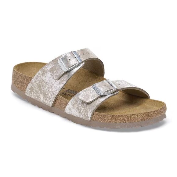 Birkenstock Sydney Washed Metallic Silver Size 9 - Picture 2 of 6